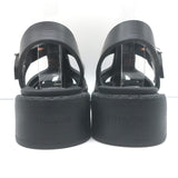 Prada soft-cage rubber fisherman sandals, black — authentic pre-owned luxury, gently worn, size 35