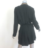 Zadig & Voltaire Deluxe Maiva Belted Jacket Black Stretch Crepe Size Medium