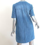 Isabel Marant Etoile Oriane Denim Mini Dress Blue Size 36 Short Sleeve Shift NEW