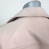 AllSaints Dalby Leather Biker Jacket Pale Pink Size US 4