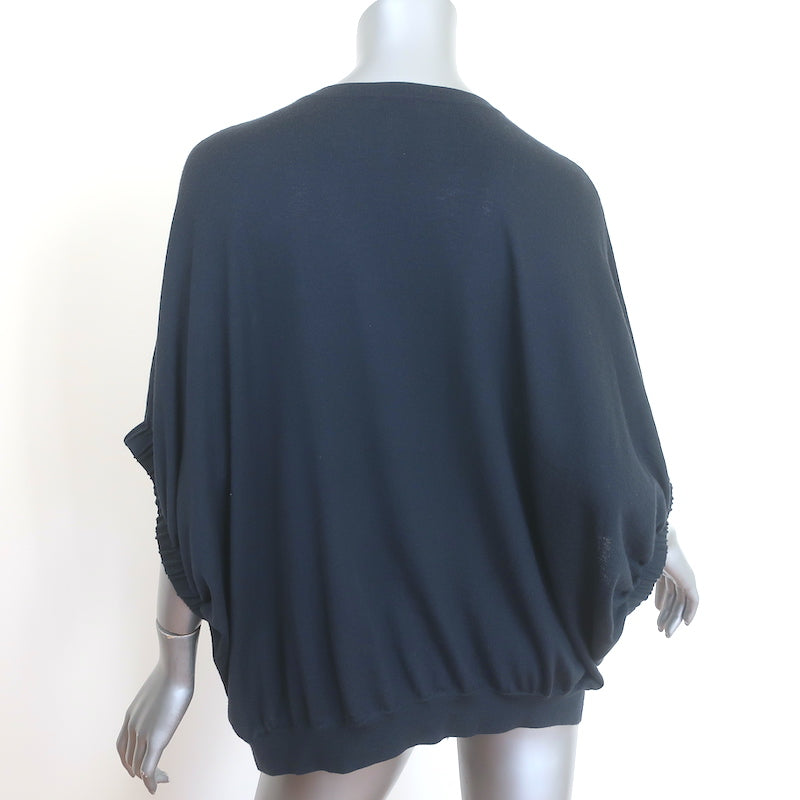 Brunello Cucinelli Cashmere Monili-Striped Dolman Sweater Charcoal Size Medium