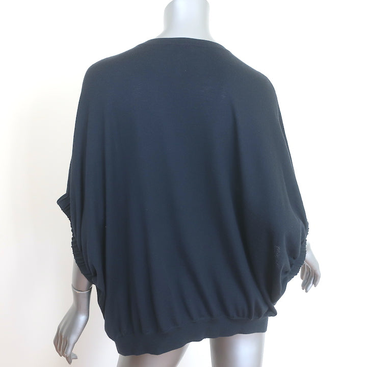 Brunello Cucinelli Cashmere Monili-Striped Dolman Sweater Charcoal Size Medium