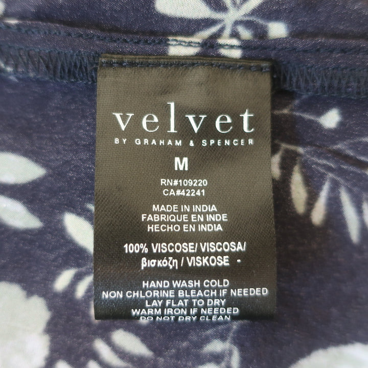 Velvet by Graham &amp; Spencer Raelynn Mini Dress Navy Floral Print Size Medium NEW