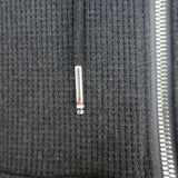 Thom Browne 4-Bar Waffle Knit Zip-Up Hoodie Charcoal Size 4