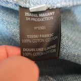 Isabel Marant Etoile Oriane Denim Mini Dress Blue Size 36 Short Sleeve Shift NEW