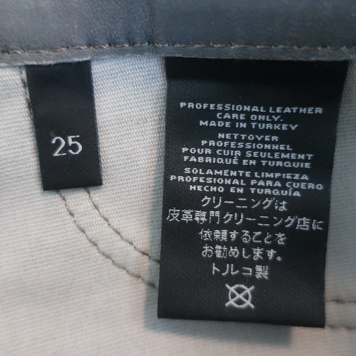 J Brand L8001 Leather Skinny Pants Grey Rock Size 25