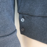 Thom Browne 4-Bar Waffle Knit Zip-Up Hoodie Charcoal Size 4