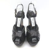 Jimmy Choo Heloise 120 Knotted Platform Sandals Coffee Leather Size 37