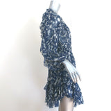 Ulla Johnson Alissa Long Sleeve Mini Dress Navy Floral Print Silk Size 0 NEW