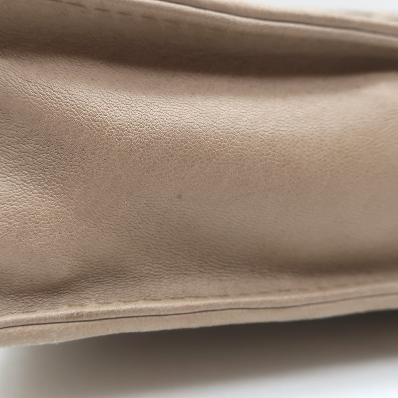Vintage Bottega Veneta Front Flap Crossbody Bag Beige Intrecciato Leather
