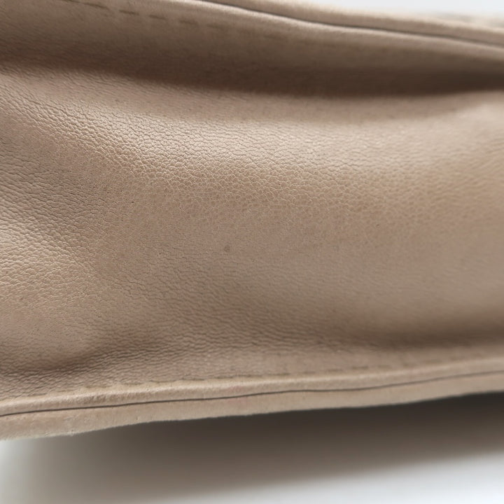 Vintage Bottega Veneta Front Flap Crossbody Bag Beige Intrecciato Leather