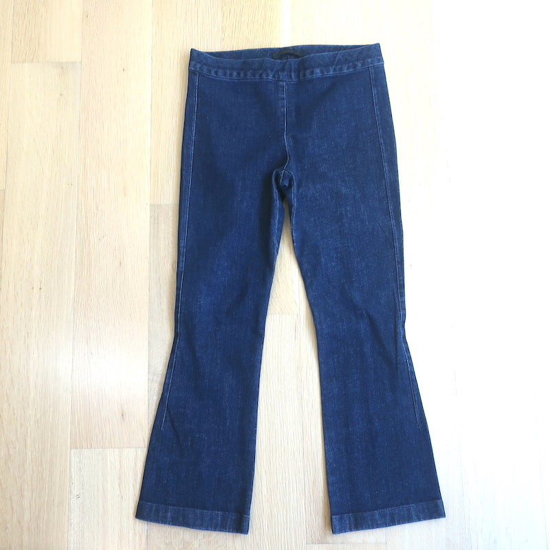 The Row Seeton Stretch Denim Flared Leggings Dark Blue Size Extra Small