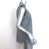 Brunello Cucinelli Monili-Collar Striped Button Down Top Gray/White Size Medium