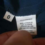 Ulla Johnson Alissa Long Sleeve Mini Dress Navy Floral Print Silk Size 0 NEW