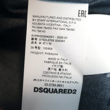 Dsquared2 Lilou Ruffled Paint-Splattered Denim Shirt Dark Blue Size 38