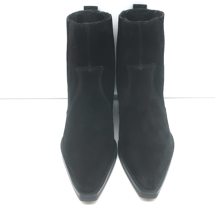 Rag &amp; Bone Dart western ankle boots, black suede, size 36 — authentic pre-owned, like-new luxury condition