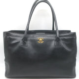 Chanel 2008 Cerf Executive Shopper Tote Black Caviar Leather Medium Shoulder Bag