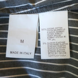 Brunello Cucinelli Monili-Collar Striped Button Down Top Gray/White Size Medium