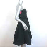 Oscar de la Renta Strapless Two-Tone Cocktail Dress Black/Pink Silk-Blend Size 6