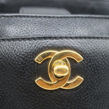 Chanel 2008 Cerf Executive Shopper Tote Black Caviar Leather Medium Shoulder Bag
