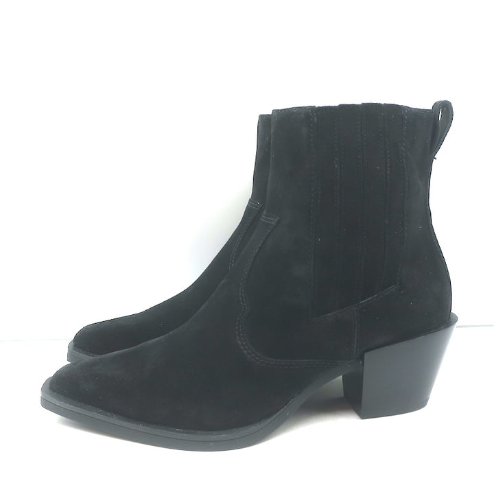 Rag &amp; Bone black suede western ankle boots, authentic pre-owned in excellent condition