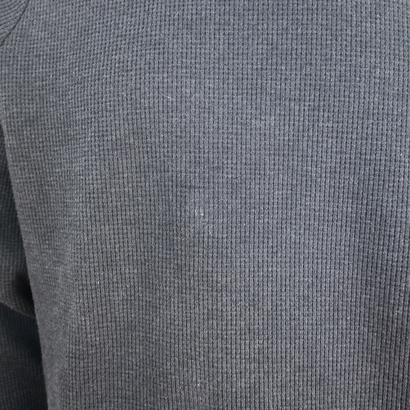 Thom Browne 4-Bar Waffle Knit Raglan Sweatshirt Charcoal Cotton Size 4