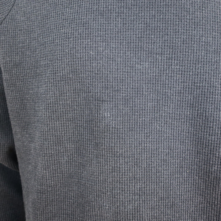 Thom Browne 4-Bar Waffle Knit Raglan Sweatshirt Charcoal Cotton Size 4