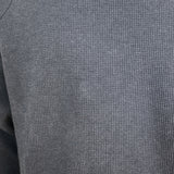 Thom Browne 4-Bar Waffle Knit Raglan Sweatshirt Charcoal Cotton Size 4