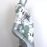 Marni Tie-Back Tee White Cactus Print Cotton Jersey Size 42 Short Sleeve Top