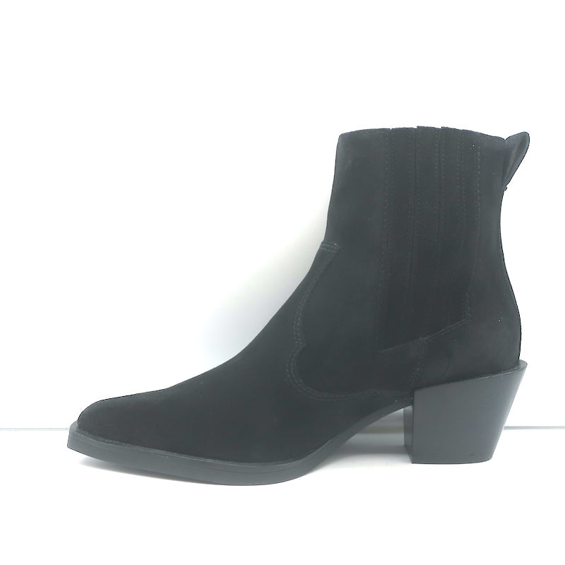 Rag &amp; Bone Dart western ankle boots in black suede — authentic, pre-owned (new without tags), luxe condition