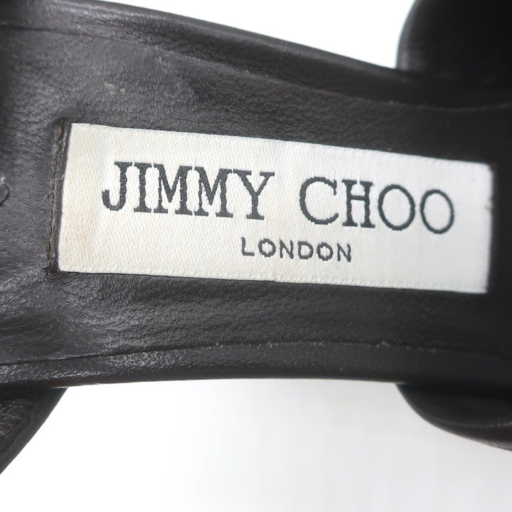 Jimmy Choo Heloise 120 Knotted Platform Sandals Coffee Leather Size 37