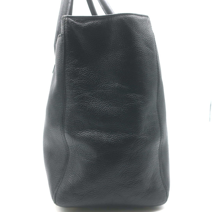 Chanel 2008 Cerf Executive Shopper Tote Black Caviar Leather Medium Shoulder Bag
