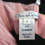 Oscar de la Renta Strapless Two-Tone Cocktail Dress Black/Pink Silk-Blend Size 6