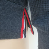 Thom Browne 4-Bar Waffle Knit Raglan Sweatshirt Charcoal Cotton Size 4