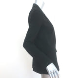 Nili Lotan Satin-Lapel Blazer Black Crepe Size 0 One-Button Jacket NEW