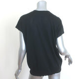 Brunello Cucinelli Cashmere Monili-Insert Short Sleeve Sweater Black Size Medium