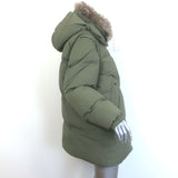 Yves Salomon ARMY Convertible Down Puffer Coat Green Size 38 Hooded Vest NEW