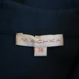 Machka Bow-Embellished Button Down Shirt Navy Poplin Size 36 Long Sleeve Top