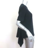Marni Asymmetric Ruffled-Back Tee Black Cotton Jersey Size 44 Short Sleeve Top