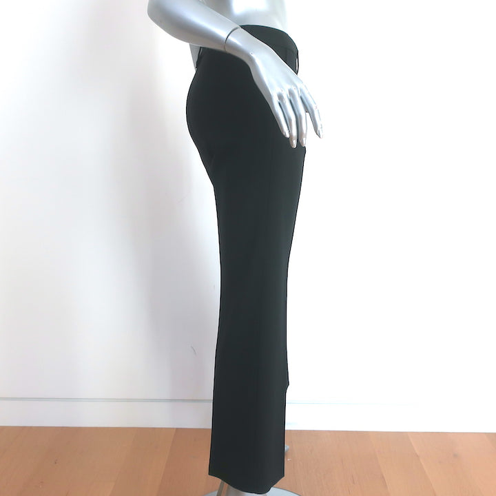 Dolce &amp; Gabbana Trousers Black Stretch Wool Size 36 Straight Leg Pants