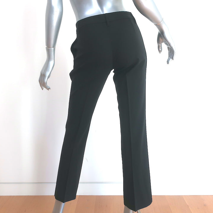 Dolce &amp; Gabbana Trousers Black Stretch Wool Size 36 Straight Leg Pants