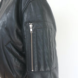 Oval Square leather hooded bomber jacket in black, gently pre-owned luxury piece, size XS, authentic designer condition