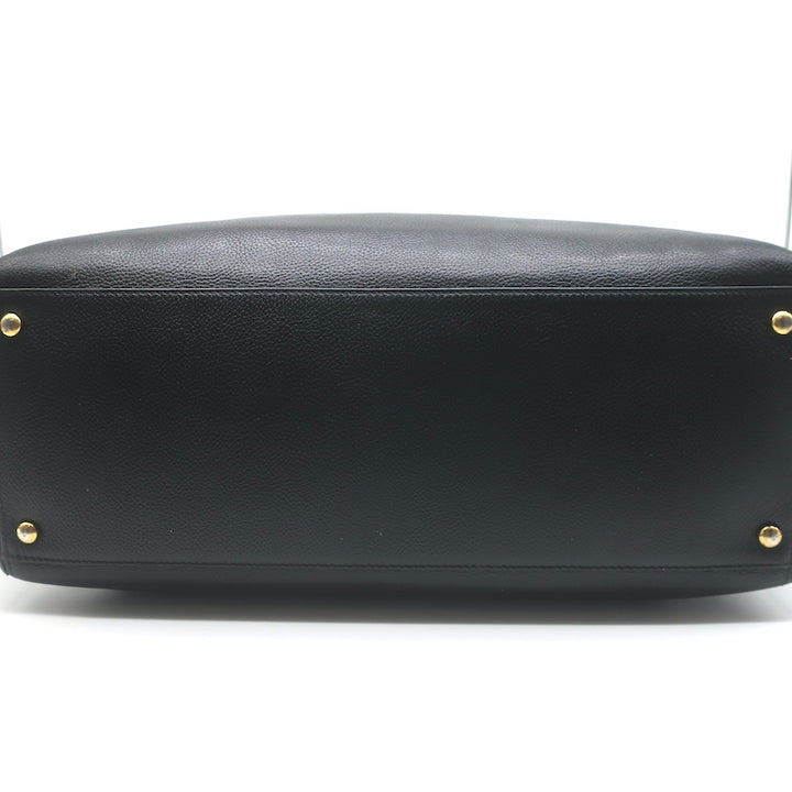 Chanel 2008 Cerf Executive Shopper Tote Black Caviar Leather Medium Shoulder Bag