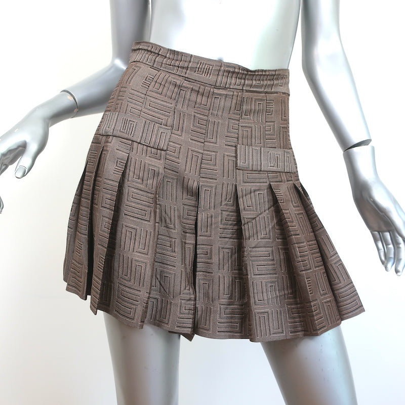 Louis Vuitton Tiered Snap Button Leather Skirt BLACK. Size 36