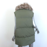 Yves Salomon ARMY Convertible Down Puffer Coat Green Size 38 Hooded Vest NEW