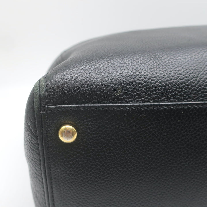Chanel 2008 Cerf Executive Shopper Tote Black Caviar Leather Medium Shoulder Bag