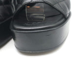 Chanel 24P Quilted Leather CC Platform Slingback Sandals Black Size 36