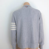 Thom Browne 4-Bar Waffle Knit Collared Cardigan Light Gray Cashmere-Wool Size 4