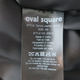 Oval Square black leather hooded bomber jacket, size XS, pre-owned and gently worn luxury outerwear