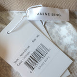 Anine Bing Bar Midi Skirt Beige Python Print Silk Charmeuse Size Extra Small NEW